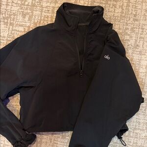 ALO Yoga Black High-Collar 1/4 zip